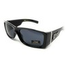 LOCS Hardcore Shades Sunglasses, Black Frame with Dark Lenses, Polycarbonate