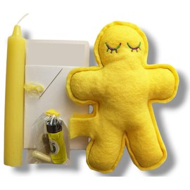 Victoria Rey Spirituality & Illumination Yellow Poppet/Voodoo Doll Kit for Prayer and Spell Casting, Green