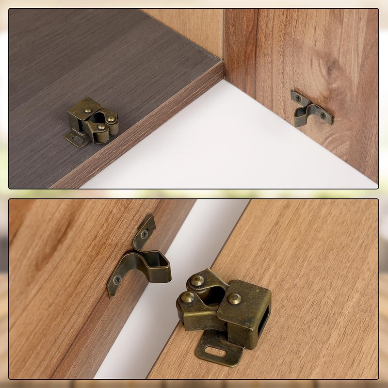 Bonuci 20 Pcs Cabinet Door Latch and Catch Hardware Double