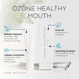 Ozone Apothecary Oral Gel Ozone Oil Infused Gel Dental Care Antibiotic-Free Multipurpose for Promoting Healthy Mouth