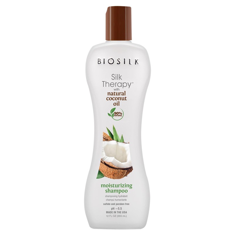Biosilk Silk Therapy with Organic Coconut Oil Moisturizing Shampoo, 12