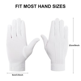 JUNART 5 Pairs White Ceremonial Gloves with Buckles for Tuxedo, Guard of Honor, Parade, Jewelry Inspection, Formal Occasions