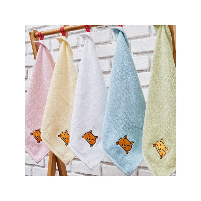 Soft touch Bamboo Yan character daycare towels 5 pieces, Bamboo