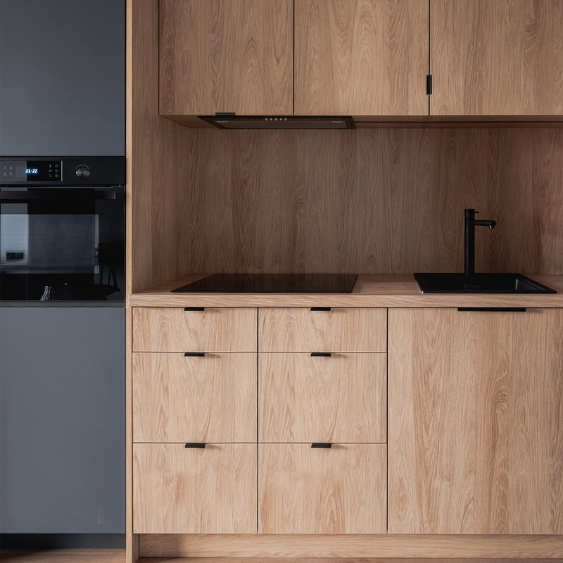 Ravinte 1 Pack Finger Pulls for Cabinets 76mm/3" Length Black