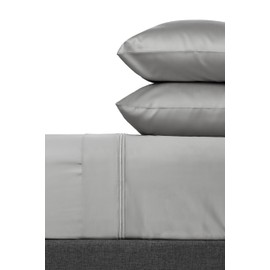 Fishers Finery 100% Egyptian Cotton Sheet Set, 4 Piece 400 Thread Count - Luxurious, Soft and Fade-Resistant Long-Staple Cotton - Fitted and Flat Sheets, 2 Pillowcases (Gray,Q,4Pack)