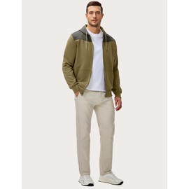 JMIERR Men's Zip Up Hoodies Drawstring Hiking Hooded Big Tall Size Sweatshirts with Pockets, 3XL, Green