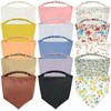 Paquete de 15 bandanas florales sólidas y coloridas con diadema