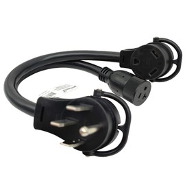 Parkworld 885934 RV Splitter Cord, RV 50A 14-50P Male to TT-30R 30A & 5-20R(5-15R) 20A(15A) Female, Recreational Vehicle Multiple V Adapter Cord