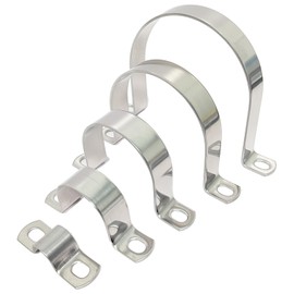 SHUNCHG 10pcs 40mm Pipe Clips U-Shaped Clamps 304 Stainless Steel, 2 Hole Heavy Duty Brackets for Water Pipes, Gas Lines,Plumbing and Cables Fixing