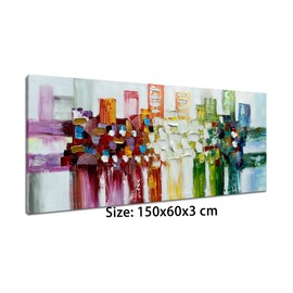 zoinart Hand Painted Large Abstract Canvas Wall Art 24x60 Inches Colorful Modern Oil Paintings on Canvas Texture Wall Art Home Decorations Ready to Hang