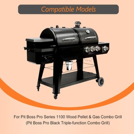 Heat Plate & Burner for Pit Boss Pro Series 1100 Wood Pellet & Gas Combo Grill, Grill Parts for Pit Boss Replacement Parts, Stainless Steel Burner Tube for Pit Boss Pro Series 1100 Parts