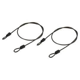 M METERXITY 2PCS Safety Cable Plastic Coated Steel Locking Rope for Outdoor Bicycle Travel (2.5mm x 0.5m, Black)