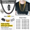 Black Men's Thick Necklace Chain 24inch Long Chain Cuban Link