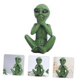 Kisangel Resin Figurine Quirky Garden Decor Creative Home Ornament for Festivals and Special Occasions Adorable Extraterrestrial Statue for Desks and Shelves