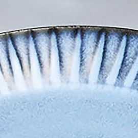 Hasami Ware 391163 Risa Emon Kiln Blue Carved Fruit Plate