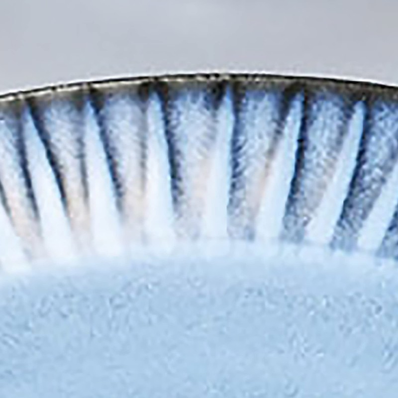 Hasami Ware 391163 Risa Emon Kiln Blue Carved Fruit Plate