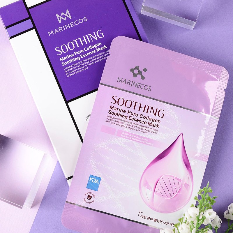 Collagen mask sheets, 4 types, 5 packs, anti-wrinkle marine pure