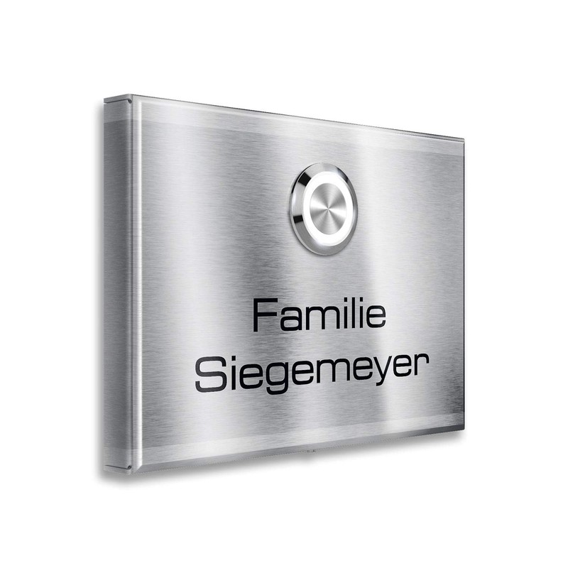 Metzler Surface-mounted doorbell made of stainless steel with bell push