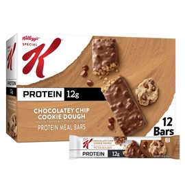 Special K Kellogg's Special K Protein Bars, Meal Replacement, Protein Snacks, Value Size, Chocolatey Chip Cookie Dough, 19 oz (1 Pack 12 Count)