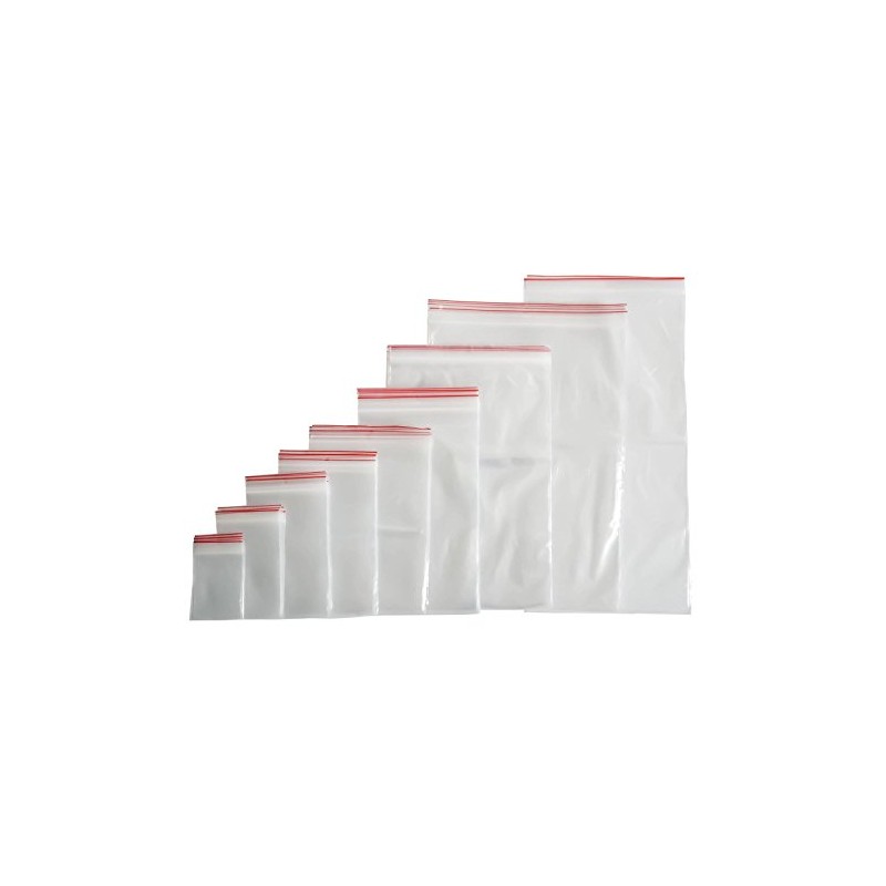 100 x Zip Press Seal Poly Bags, Resealable (40 Sizes