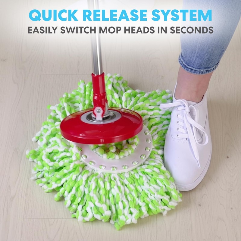 SIMPLI-MAGIC 79349 Spin Mop Cleaning System with 3 Microfiber Mop