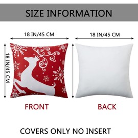Geliking Christmas Pillow Covers 18x18 Inch Set of 4 Decorative Farmhouse Throw Pillow Covers Holiday Rustic Pillow Cases for Sofa Couch Home Decor Christmas Decorations Xmas Cushion Covers