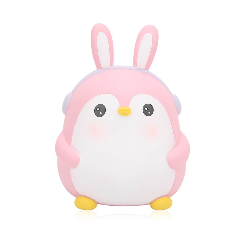 Piggy Bank Cartoon Cute Penguin Shape Pink Large Capacity Coin