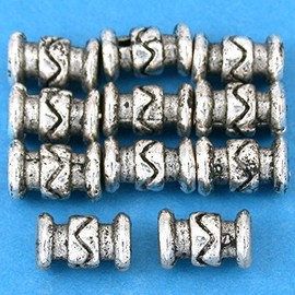 15g Bali Tube Bead Antique Silver Plated 10mm Approx 10
