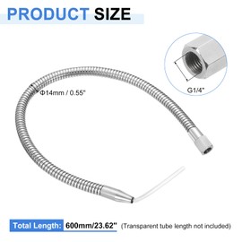 uxcell Mist Coolant Lubrication Spray System, 600mm G1/4" Thread Metal Flexible Water Oil Cooling Tube with Round Head Nozzle for Cooling Machine CNC Lathe Milling Drill