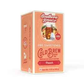 Southern Breeze Cold Brew Sweet Tea Peach Iced Tea with Black Tea and Zero Carbs Zero Sugar, 20 Individually Wrapped Tea Bags Southern Sweet Tea Iced Tea Beverage