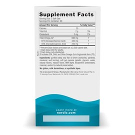 Nordic Naturals Suplemento de Omega 3 690mg, 180 geles blandos sabor limón