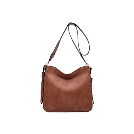 JEN & CO. Small Crossbody Bags for Women - Wristlet Purses for Women Clutch Bag Nina Whipstitch Crossbody with Dual Zip Compartments, Black (M1888-BK)