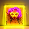 ENUOLI Pretty Girl Neon Sign,UV Print LED Light Sign Dimmable