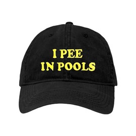 One Size Black Deluxe Dad I Pee in Pools Embroidered Deluxe Dad Hat