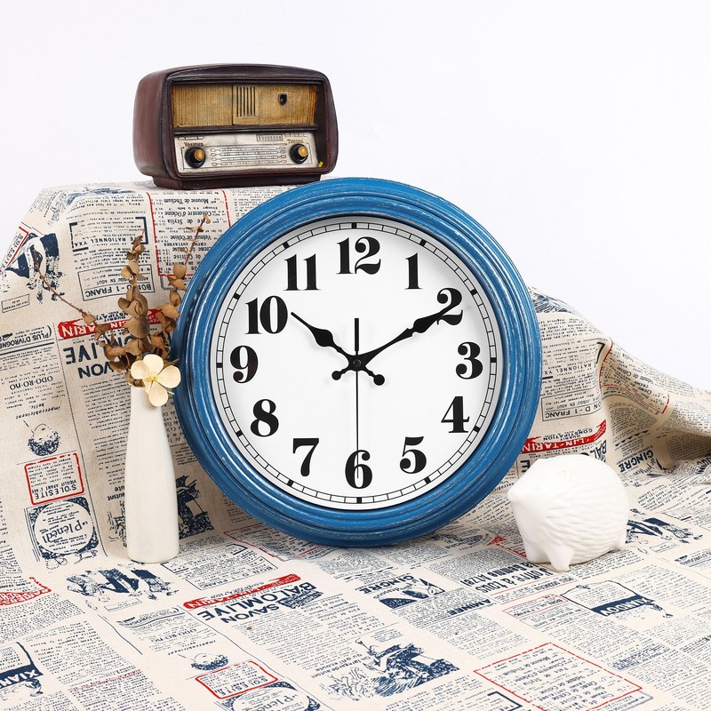 JENLYSTIME 12 Inch Retro Wall Clock Silent Non Ticking Battery