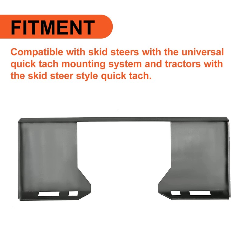 ECOTRIC 3/8" Thick Quick Tach Cut Out Mount Plate, Steel