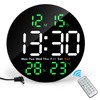 Lafocuse 25 cm Wall Clock Digital LED Large Round Electronic