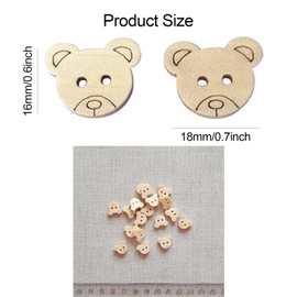 Baby Cardigan Buttons, 50 Pack Baby Cardigan Buttons Handmade Teddy Bear, Crafts Baby Knitted Buttons 2 Hole Natural Buttons for Sewing Crafts Knitted Clothes