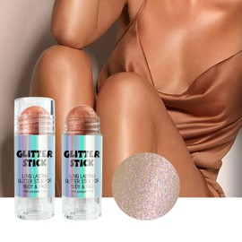 Glitter Stick Glitter Powder Stick Fairy Highlighter Powder Highlighter Powder Stick Face Body Highlighter Illuminating Powder Sparkle Powder for Face Body Makeup (02)