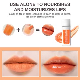 AOOWU Plumping Lip Oil Tinted, Moisturizing Lip Oil Long Lasting Nourishing Lip, Hydrating Lip Gloss Tint Lipstick for Women, Glitter Shine Liquid Lipstick, Lip Glaze Makeup Cosmetic