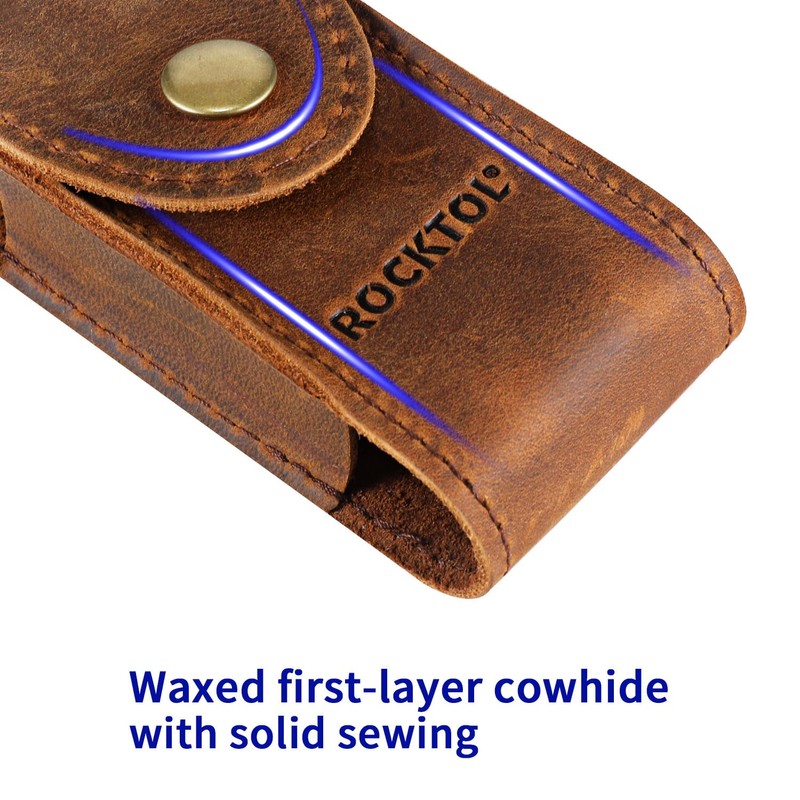 ROCKTOL Multitool Sheath, Premium Leather Snap Sheath for Belt, Multi-Tool