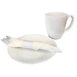 Raise Products Paper Napkin Bands Self Adhesive | Paper Napkin Rings Self-Adhering | Pre-Cut | Disposable | Safety Glue | Bond Paper | Pack of 500, 4.25” x 1.5”, White