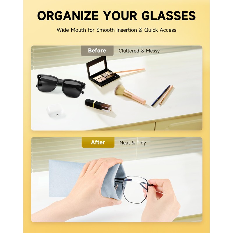 CO-Z 3 Pack Sunglasses Case, Squeeze Top Glasses Case with