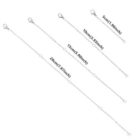 CHEERYMAGIC Necklace Extender, Stainless Steel Necklace Extender Silver Bracelet Extender Silver Necklace Chain for Jewelry Silver Necklace Bracelet Anklet A6-XLYCQ (Silver)