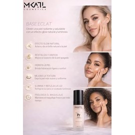 Primer Glow Hidratante 30ml Profesional  Prebase Iluminadora con Vitamina E y Macadamia, Acabado Luminoso Natural y Piel Radiante                     
