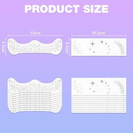 AOOWU Glitzer Gesicht Sommersprossen Tattoo, 20 Stück Silberne Sterne und Punkte Temporäre Tattoos, Festival Freckles, Karneval Make-up Aufkleber, Glitter Freckles, Henna Freckles Tattoo Folie