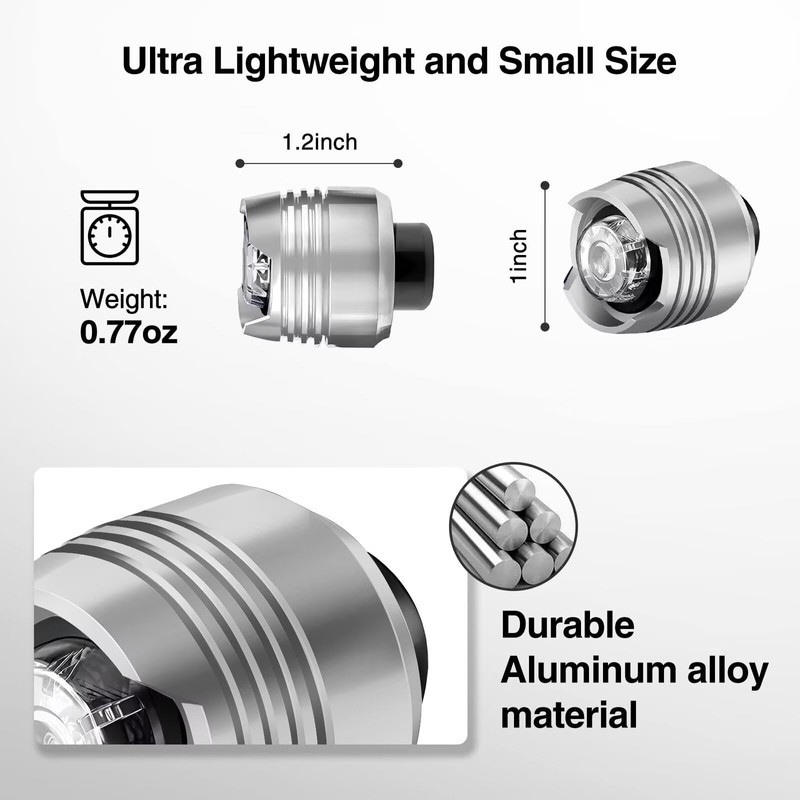 Silver LED Shoe Lights 2PCS, Rechargeable Shoe Flashlight with 3