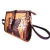 Bolsa de cuero para mujer, hecha a mano, cuero de