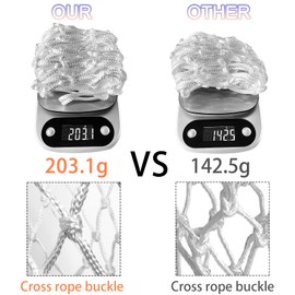 LAO XUE Basketball Net Outdoor,(7.16 oz) 12 Loops Professional Heavy Duty Basketball Net Replacement,All Weather Anti Whip, Suitable for Outdoor Standard 12 Loops Basketball Hoop