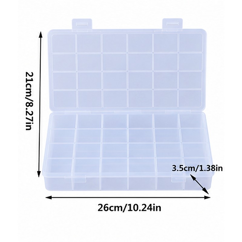 Clear Plastic Jewelry Organizer Box for Beads & Small Accessories